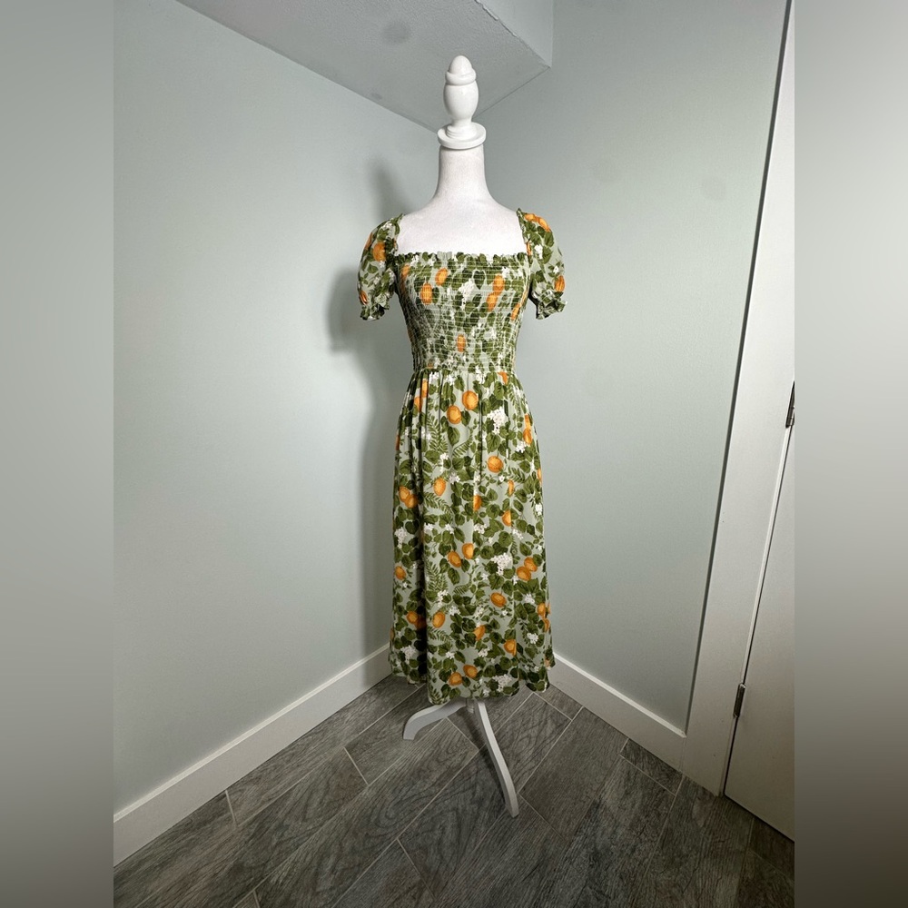 Reformation Inka Dress in Orange Grove Size XS - Picture 5 of 16